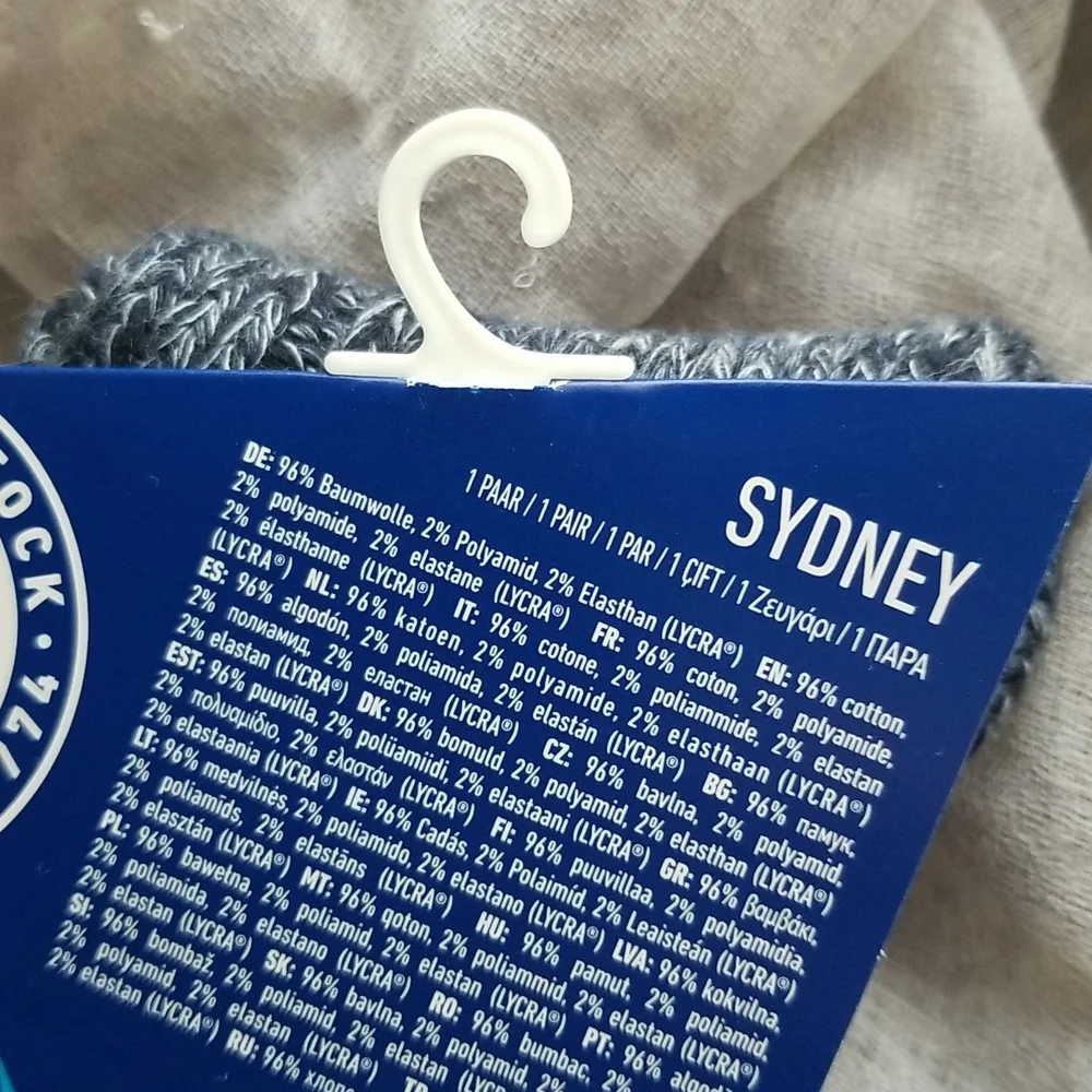 Birkenstock Sydney Blue Melange Cotton Socks Small • 35-38 EU - Picture 3 of 5